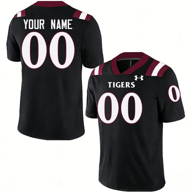 Custom Texas Southern Tigers Name And Number Football Jerseys-Black